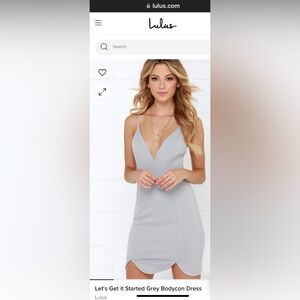 Lulus Let's Get it Started Grey Bodycon Dress size Medium